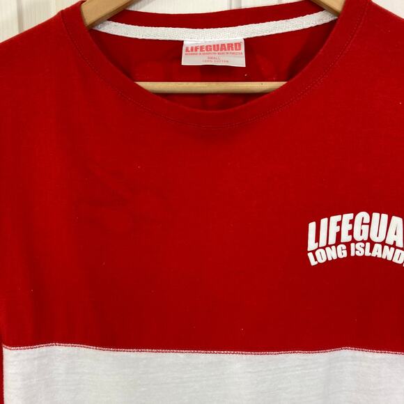 Lifeguard baseball jersey tee red white New York graphic Unisex size small - Picture 5 of 10
